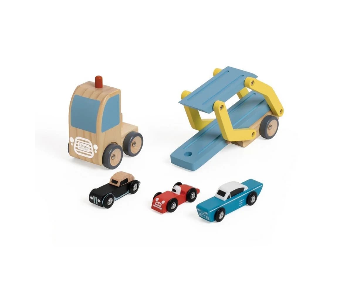 Classic World Holz-Autotransporter mit 3 Autos - Bild 4