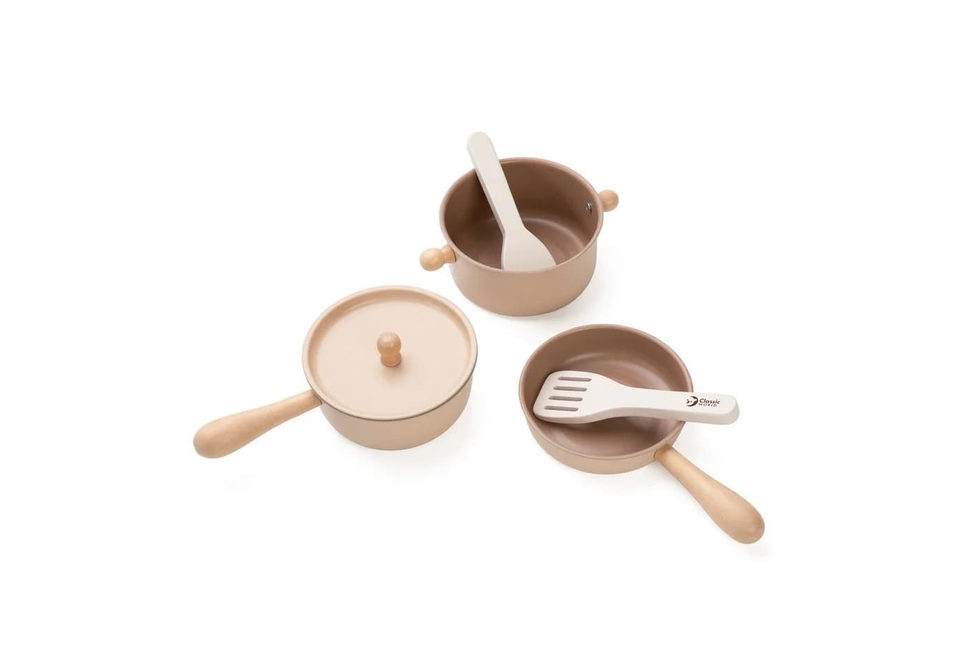 Classic World Topf-Set 6-tlg. Bunt Edelstahl Buchenholz - Bild 2