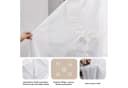Deconovo Vorhang Voile Leinenoptik Gardinen mit Kräuselband Gardinenschal Weiß 2er Set Bild 5
