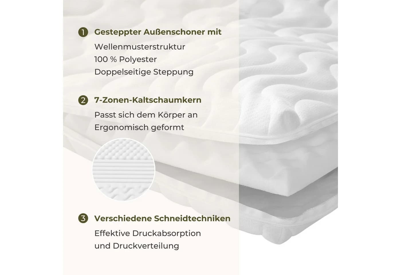 emerspring Kaltschaum-Topper 7 cm 7-Zonen Wendbar - Bild 4