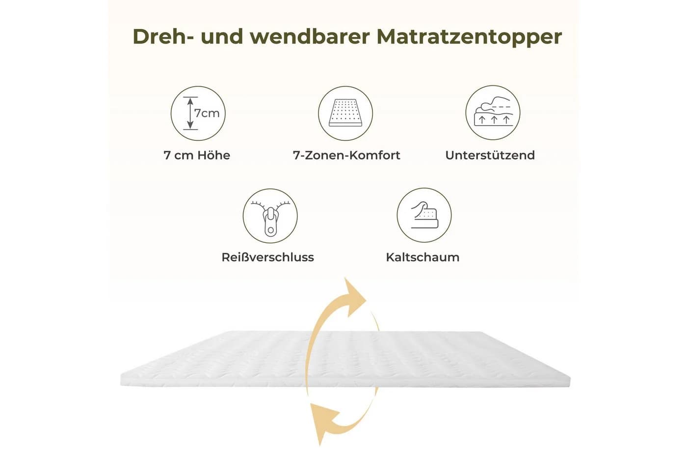 emerspring Kaltschaum-Topper 7 cm 7-Zonen Wendbar - Bild 5