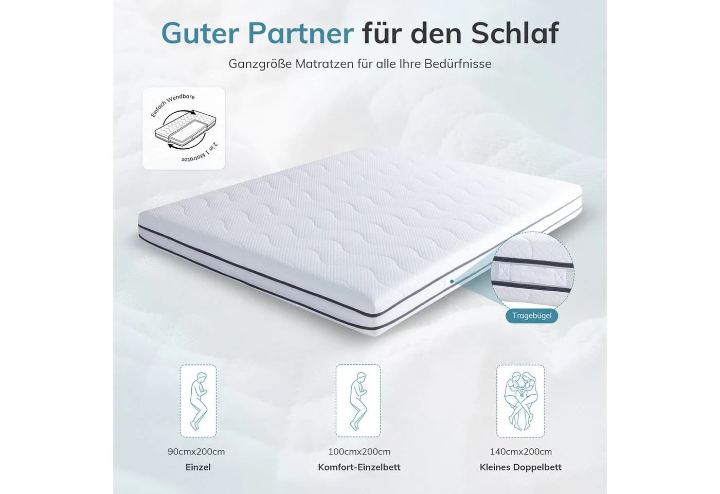 emerspring Kaltschaummatratze 7-Zonen Gel Matratze H2/H3 Wendbar - Bild 5