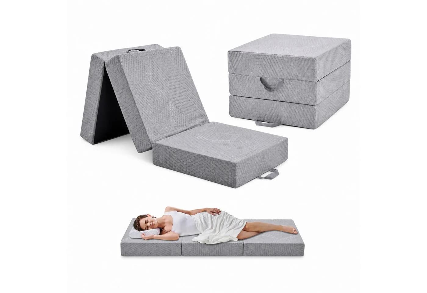emerspring Klappmatratze 3-teilig H3 Grau Gel Memory Foam - Bild 2