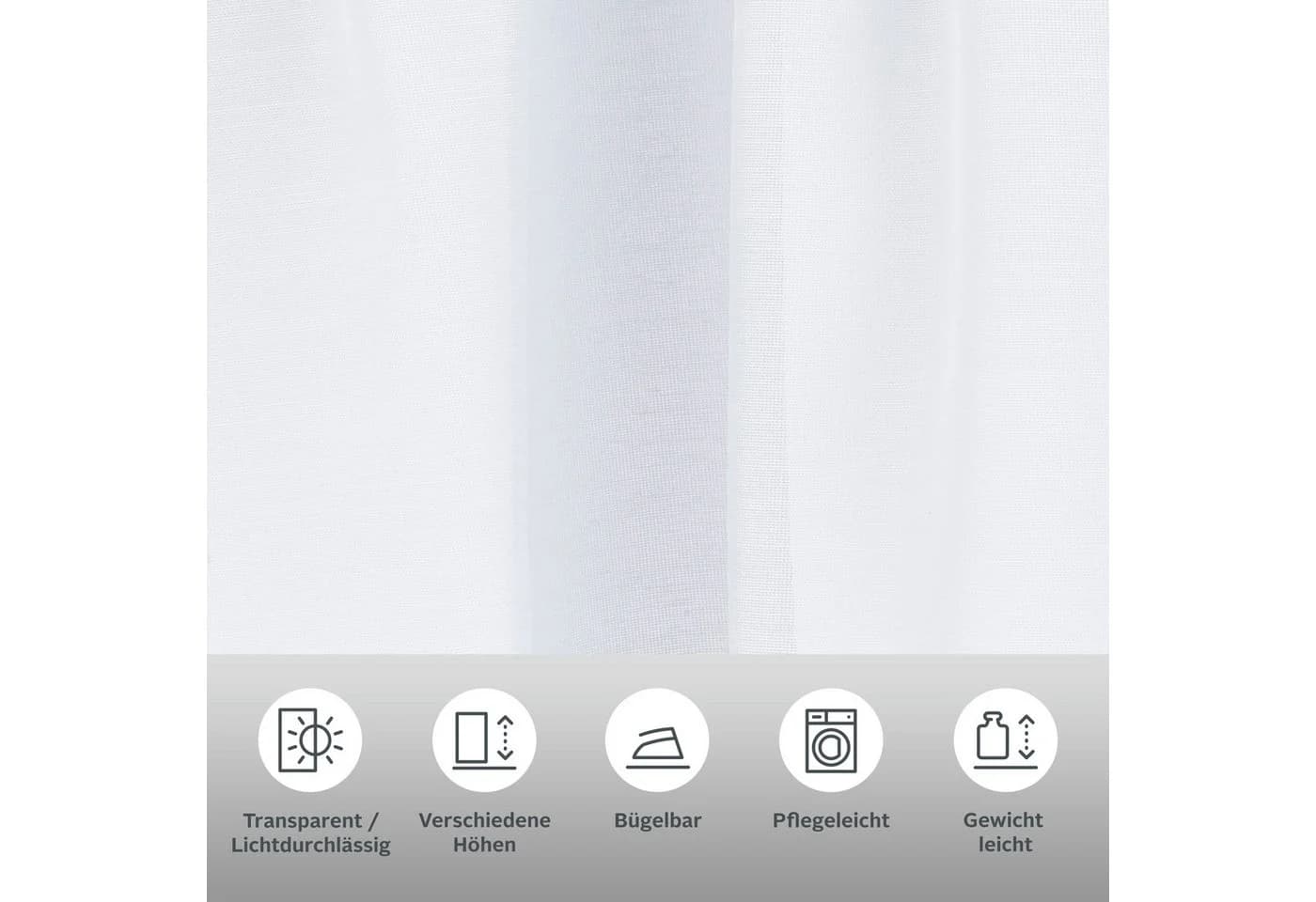 OTTO HOME Scheibengardine Idaho Weiß Transparent Bestickt