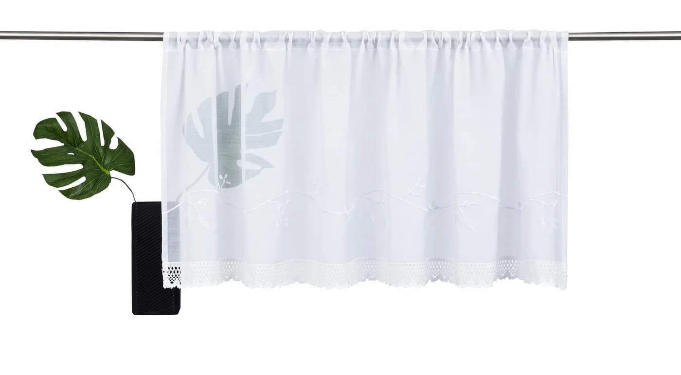OTTO HOME Scheibengardine Idaho Weiß Transparent Bestickt - Bild 2