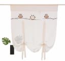Bindegardine MY HOME Java Gr. 2, beige (weiß, sand), Voile, Polyester, Gardinen, Fertiggardine, transparent, mit bestickten Eulen Bild 1