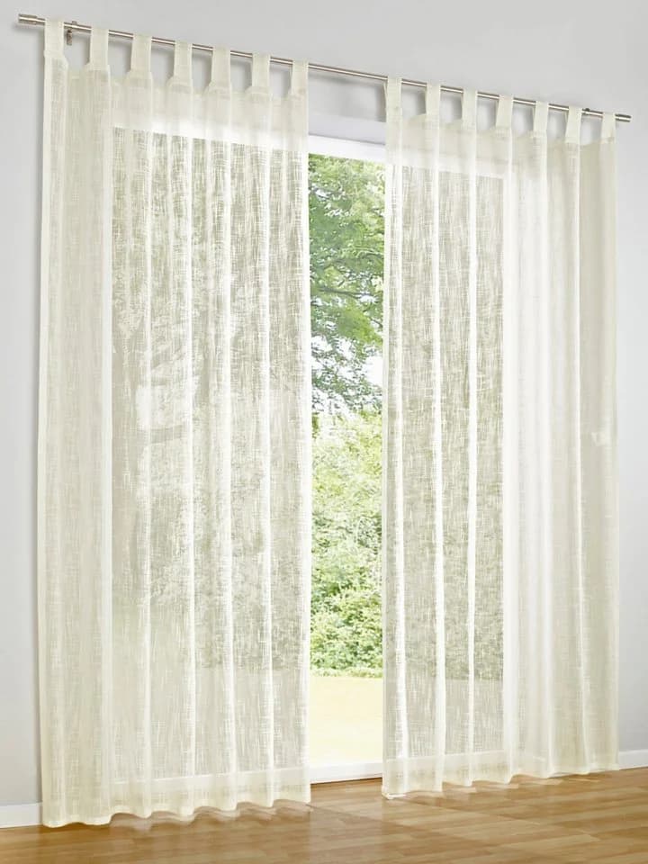 HEINE HOME Gardine Weiß 140x145cm Polyester Leinen-Optik
