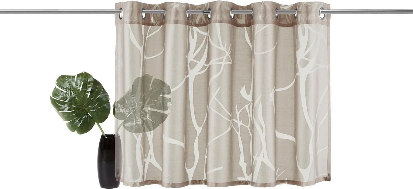 OTTO home Scheibengardine Anna Beige Äste-Motiv Viskose Polyester
