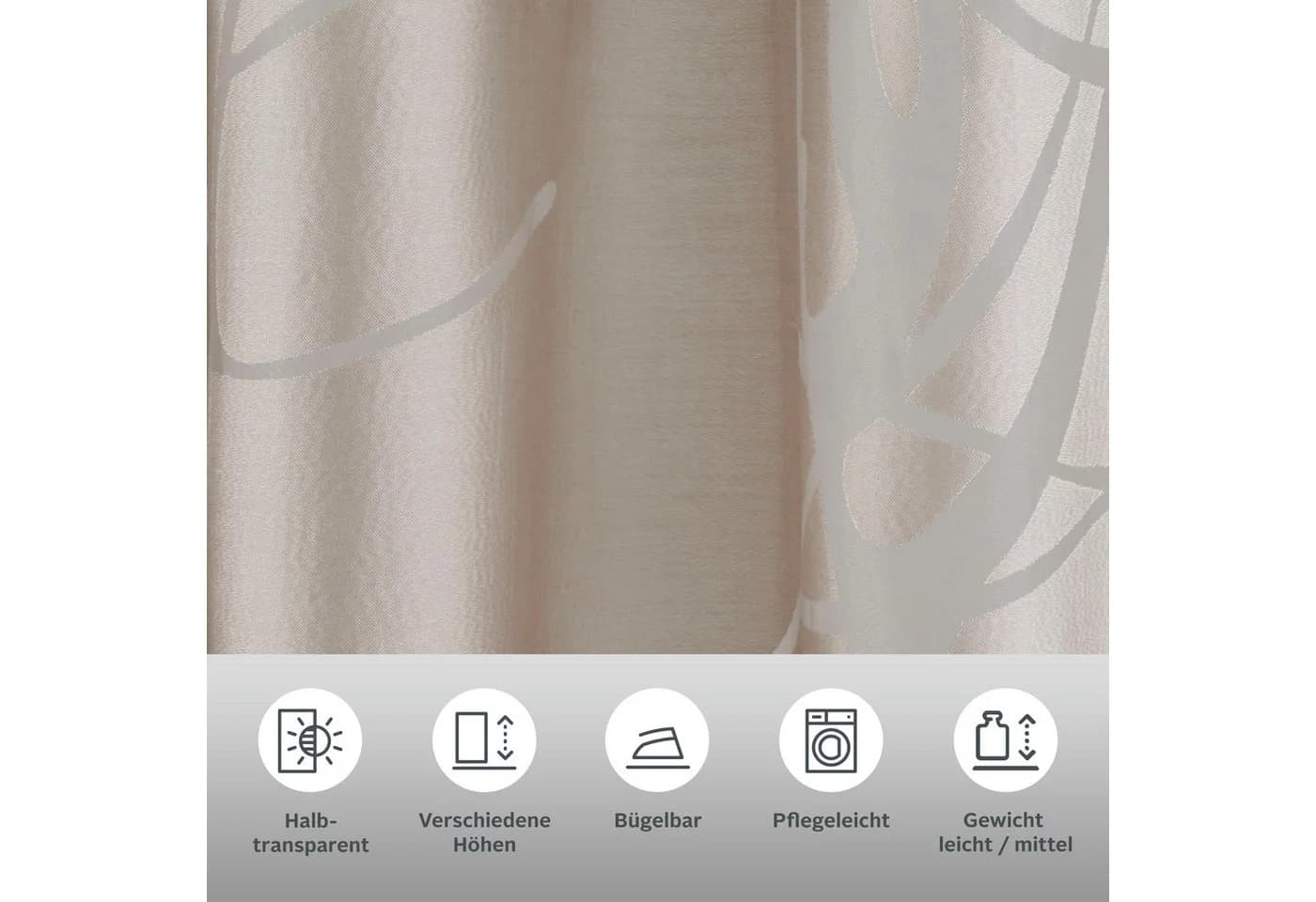 OTTO home Scheibengardine Anna Beige Äste-Motiv Viskose Polyester - Bild 3
