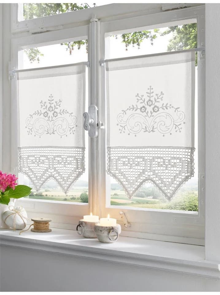 Querbehang HEINE HOME Gr. 2 Weiß Polyester Gardine