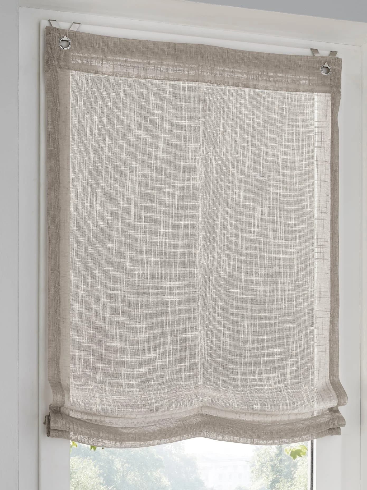 Raffrollo HEINE HOME Gr. 2 Halbtransparent Grau Leinen-Optik