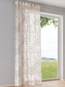 Gardine HEINE HOME Gr. 3 Weiß Beige Blätterdessin Bild 2