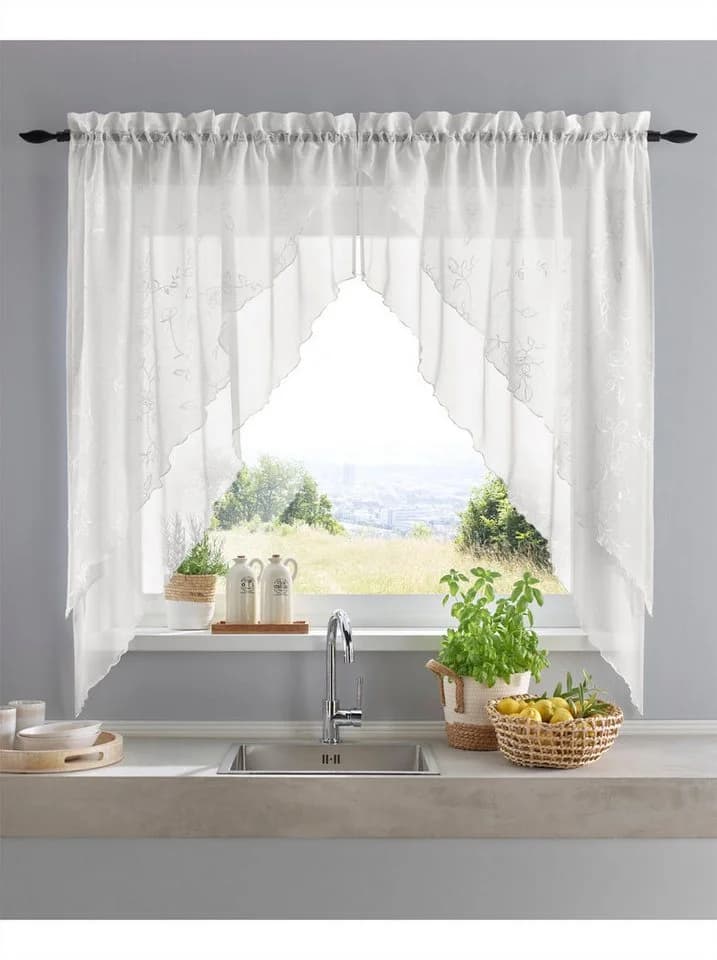 HEINE HOME Gardine Weiß 80x80 cm Polyester