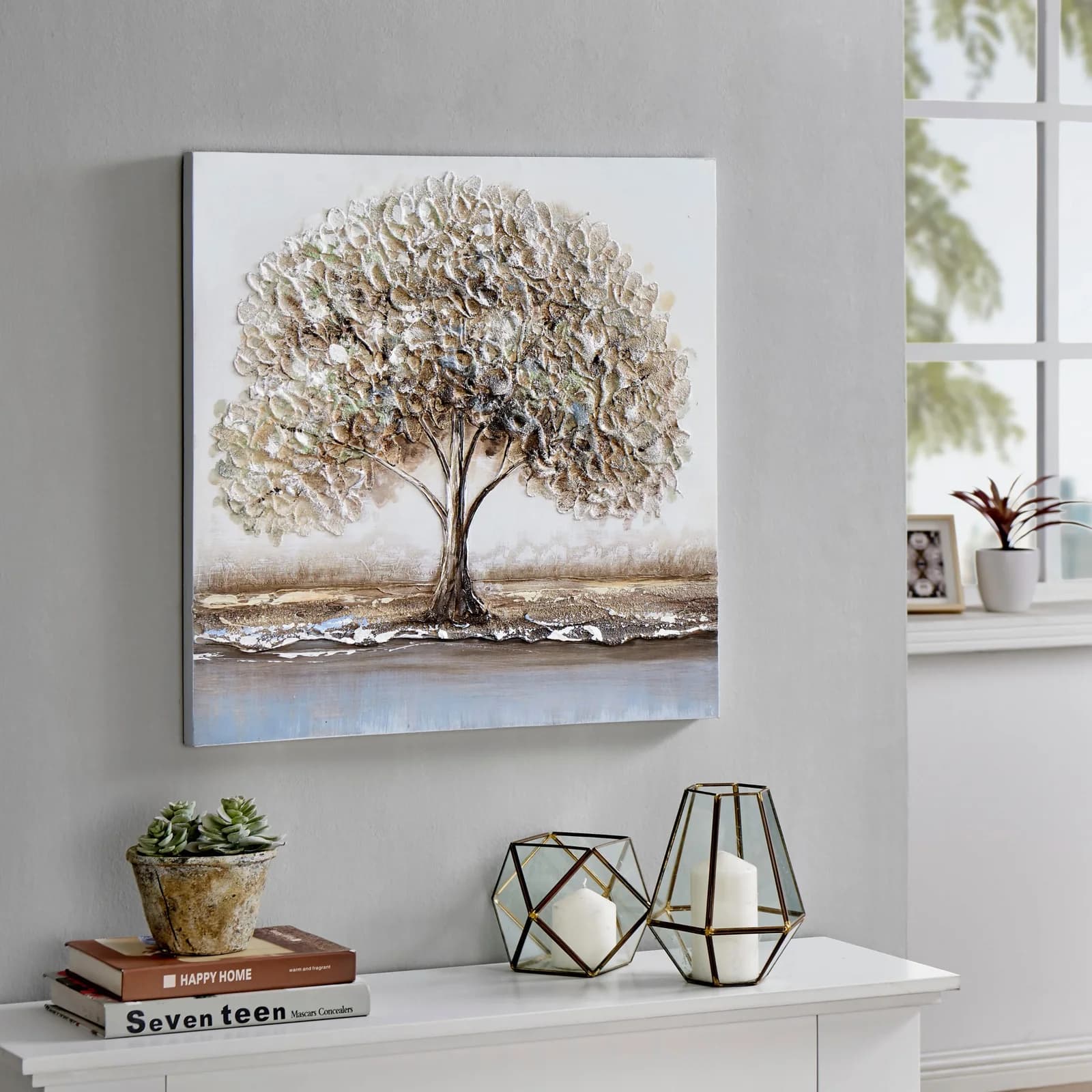 OTTO HOME Leinwandbild "Baum" Bunt Quadratisch