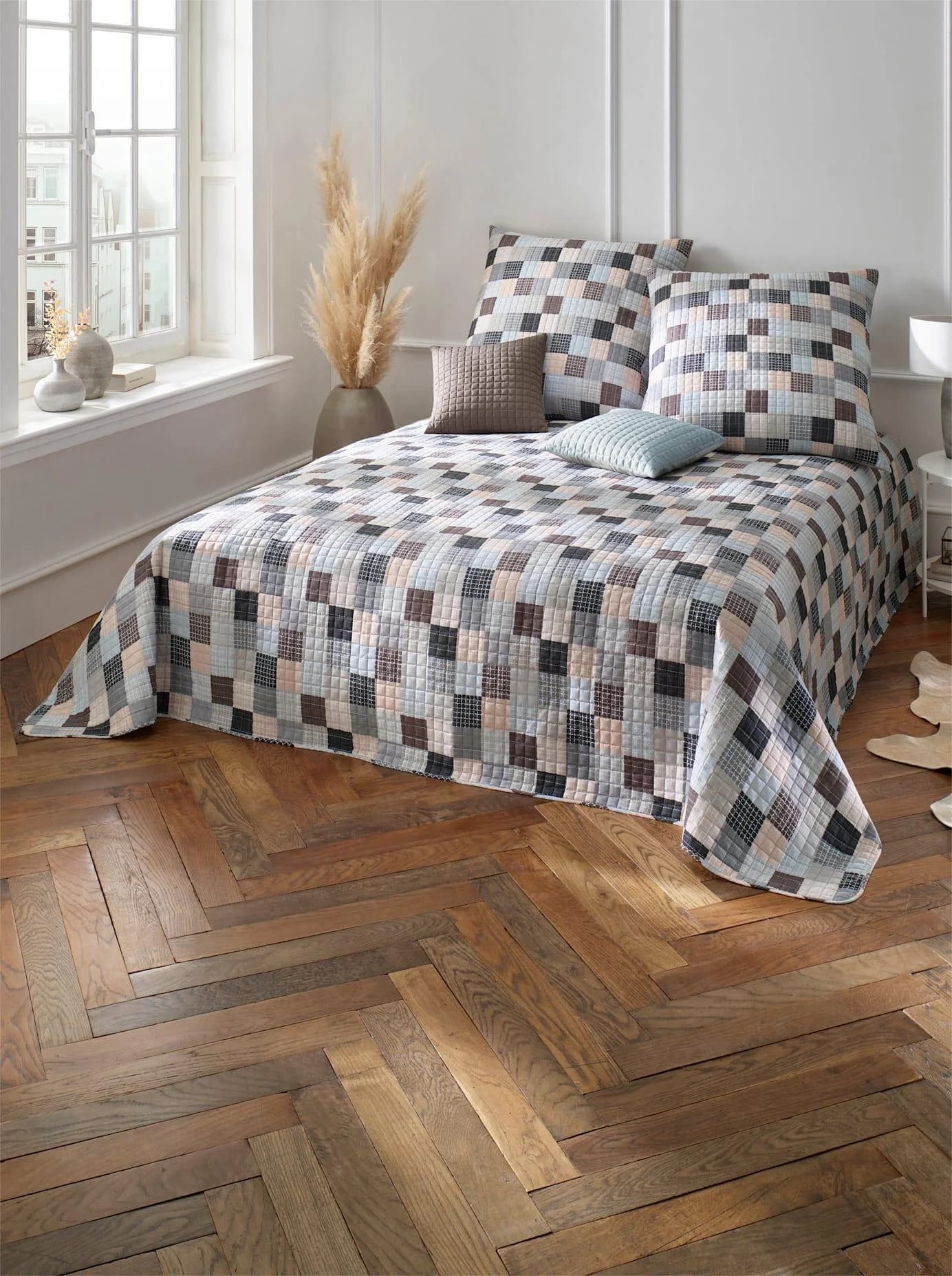 Tagesdecke HEINE HOME Gr. 1 Braun/Grau 100% Polyester