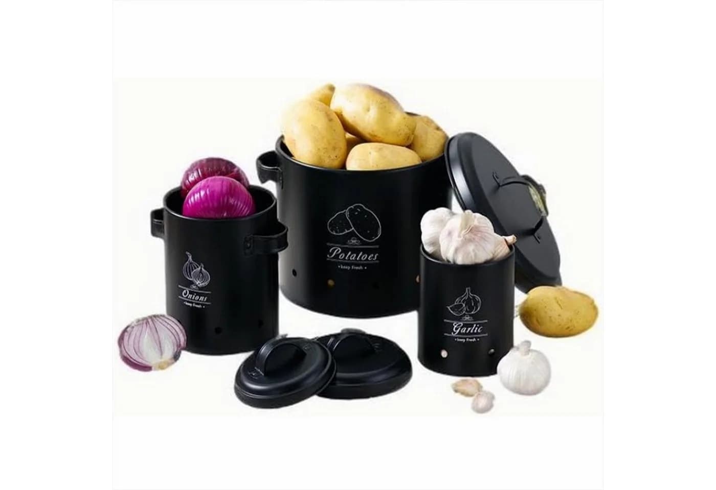 KingLux Aufbewahrungsbox 3er-Set Schwarz Matt - Bild 2