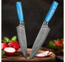 KingLux Damastmesser Kochmesser Blau VG-10 Stahl Bild 5