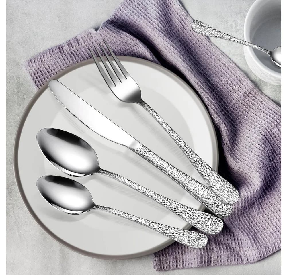 KingLux Besteck-Set 24-tlg. 6 Personen Edelstahl Silber Glänzend - Bild 5