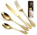KingLux Besteck-Set 24-tlg. Gold 304er Edelstahl Palast-Stil Bild 1