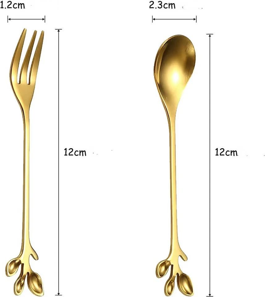 KingLux Besteck-Set 12tlg. Gold Edelstahl Schwanenbasis - Bild 3
