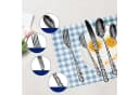 KingLux Besteck-Set 30-tlg. Schwarz mit Blumenmuster Bild 1