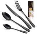 KingLux Besteck-Set 24-tlg. Schwarz Tränenmuster Edelstahl 18/10 Bild 1