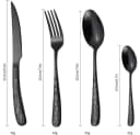 KingLux Besteck-Set 24-tlg. Schwarz Tränenmuster Edelstahl 18/10 Bild 3