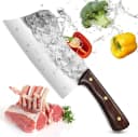 KingLux Handgeschmiedetes Hackmesser aus Kohlenstoffstahl mit Holzgriff Bild 1