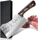 KingLux Handgeschmiedetes Hackmesser aus Kohlenstoffstahl mit Holzgriff Bild 3