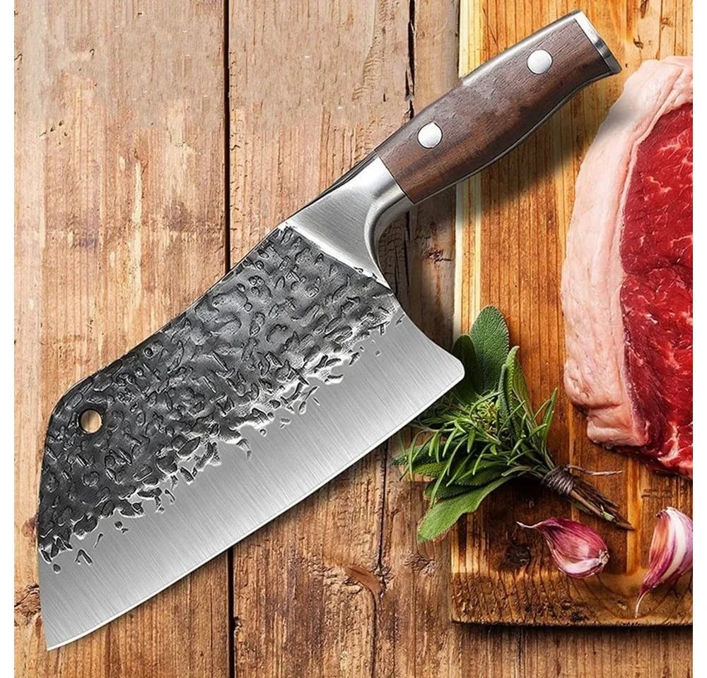 KingLux Serbisches Handgeschmiedetes Hackmesser mit Holzgriff - Bild 5