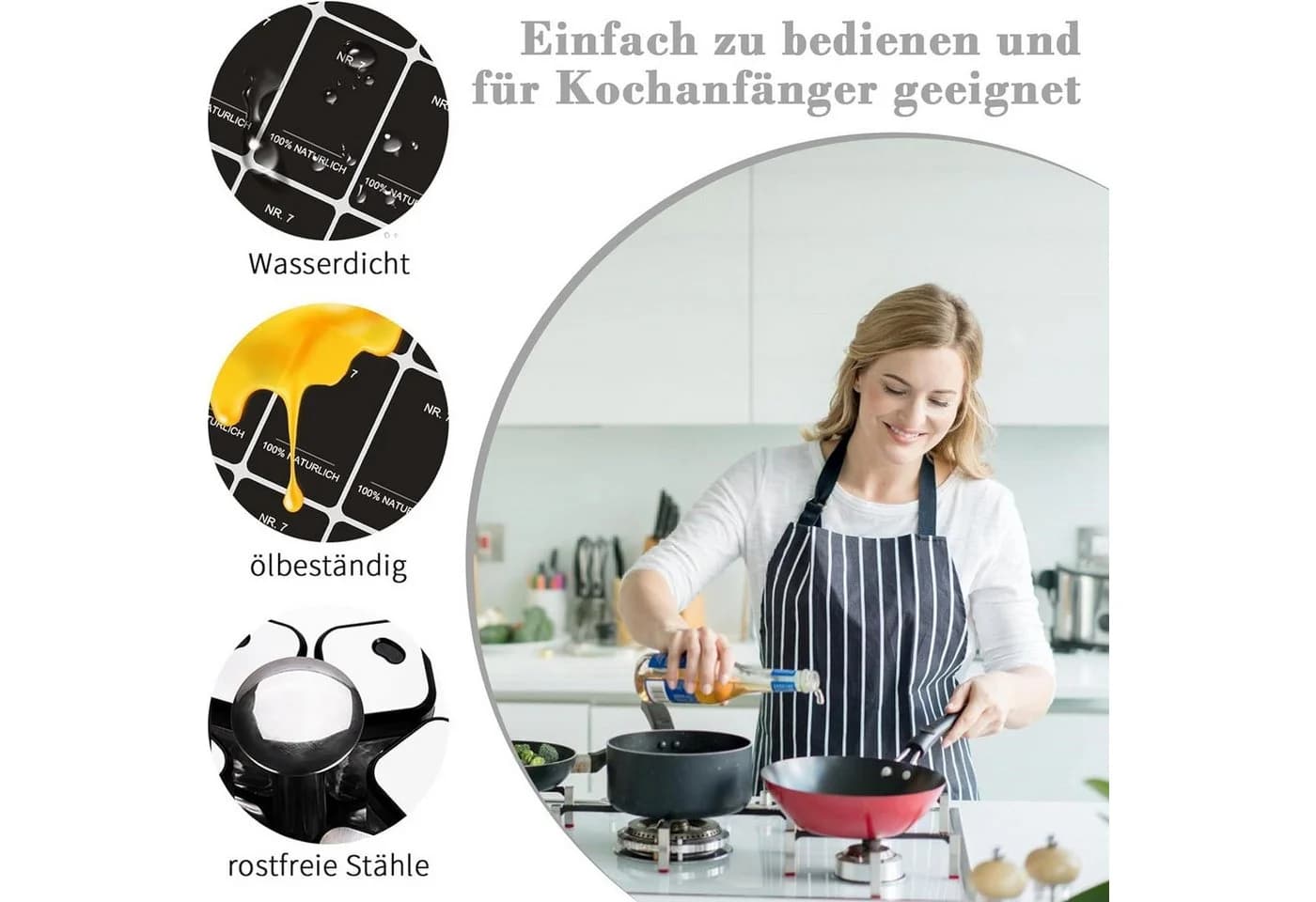 KingLux Gewürzkarussell 360° Drehbar mit 6x120ml Gläsern Edelstahl - Bild 3