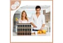 KingLux Gewürzbehälter 24Stk.120ml Gewürzdosen Eckig -Set aus Glas,Kappen aus Akazienholz Bild 1