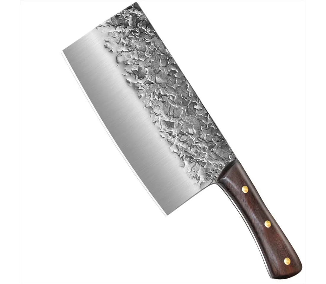 KingLux Hackmesser Chinesisches Küchenmesser aus Kohlenstoffstahl mit Holzgriff - Bild 2