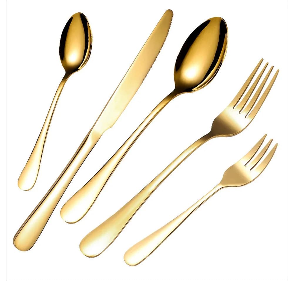 KingLux 60-tlg. Besteckset Gold 12 Personen Edelstahl - Bild 2