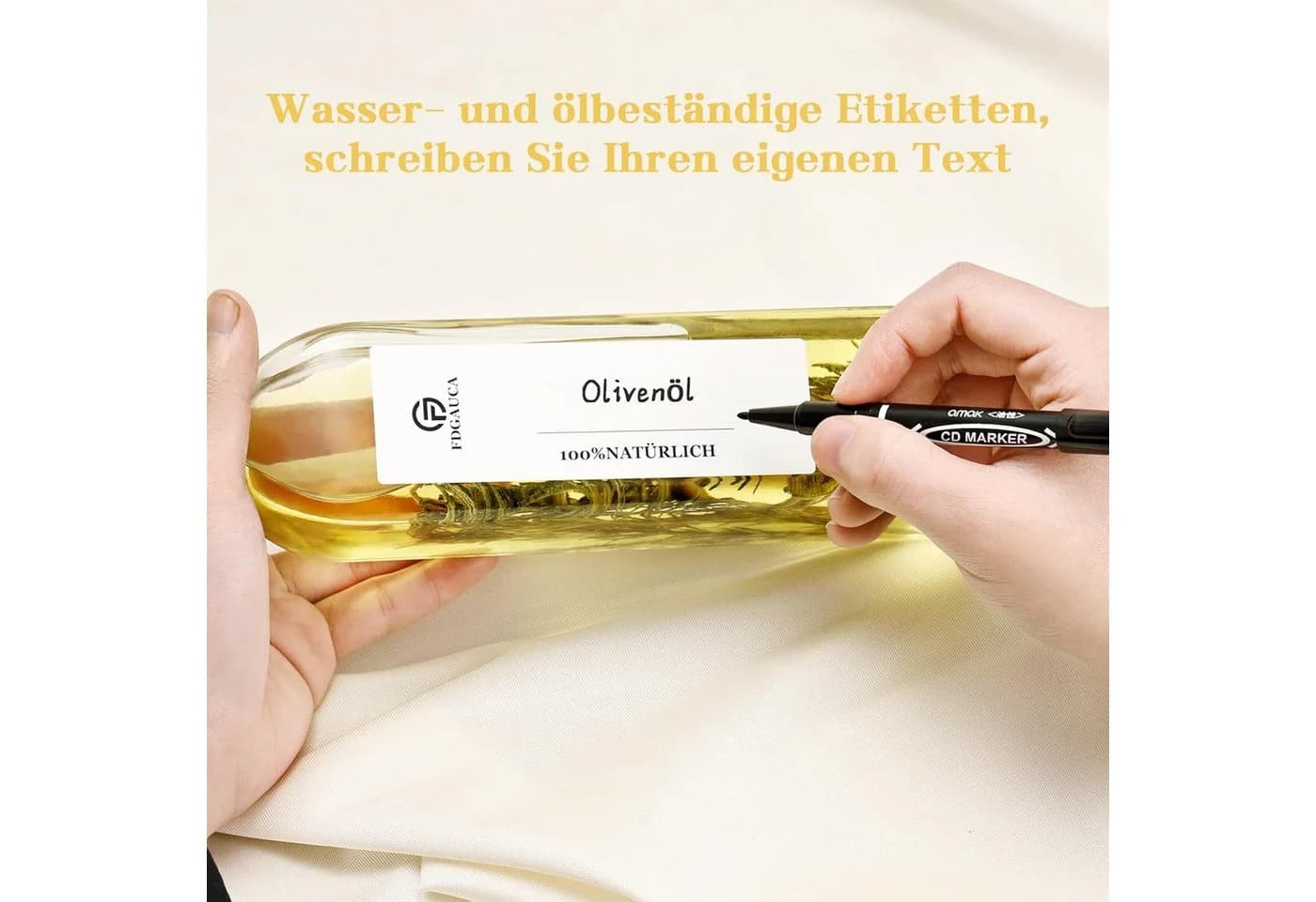 KingLux Ölspender Set 4x500ml mit Bambus-Regal & Zubehör - Bild 5