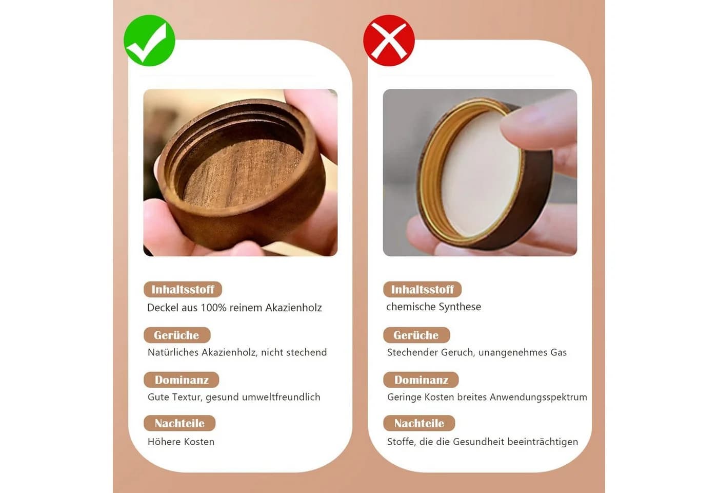 KingLux Gewürzbehälter 24Stk.120ml Glas Gewürzbehälter Rund mit Akazienholzabdeckung, Borosilikatglas+Holz - Bild 5