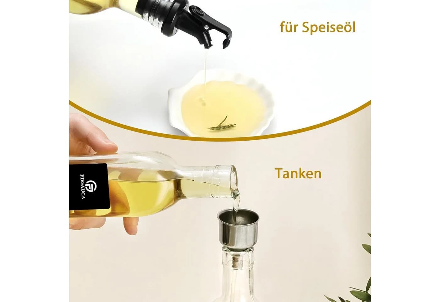 KingLux Ölspender Set 6x250ml Glas mit Ausgießer - Bild 4