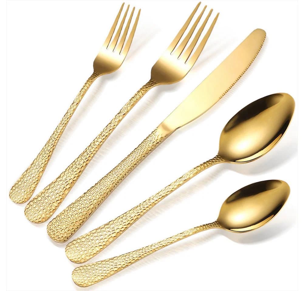 KingLux Besteck-Set 30-tlg. Gold Edelstahl für 6 Personen