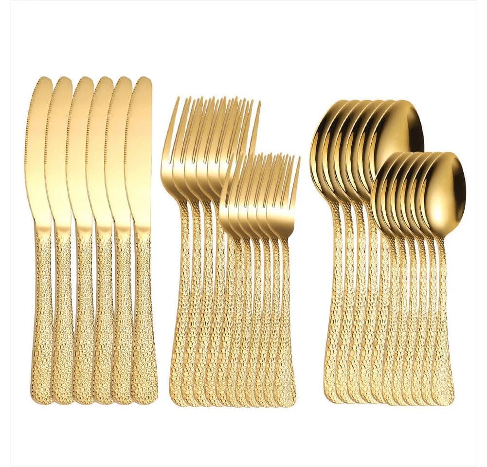 KingLux Besteck-Set 30-tlg. Gold Edelstahl für 6 Personen - Bild 2