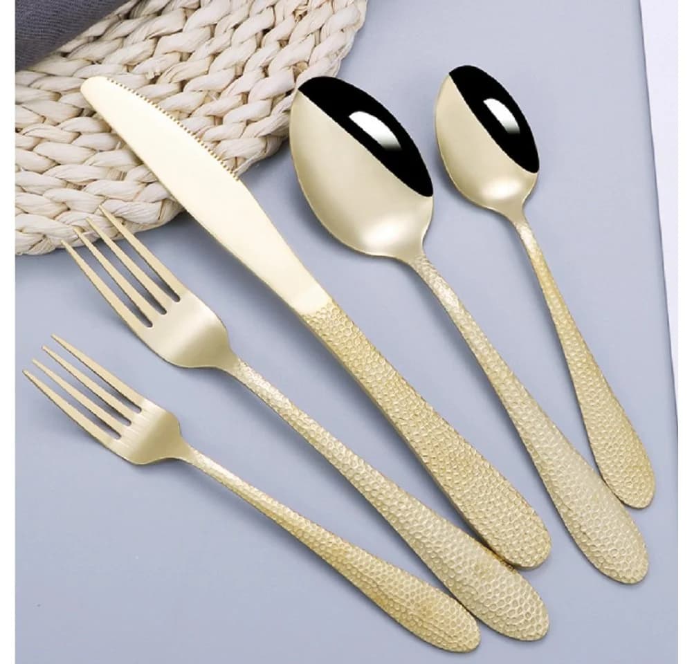 KingLux Besteck-Set 60-tlg. Gold Edelstahl für 12 Personen - Bild 4