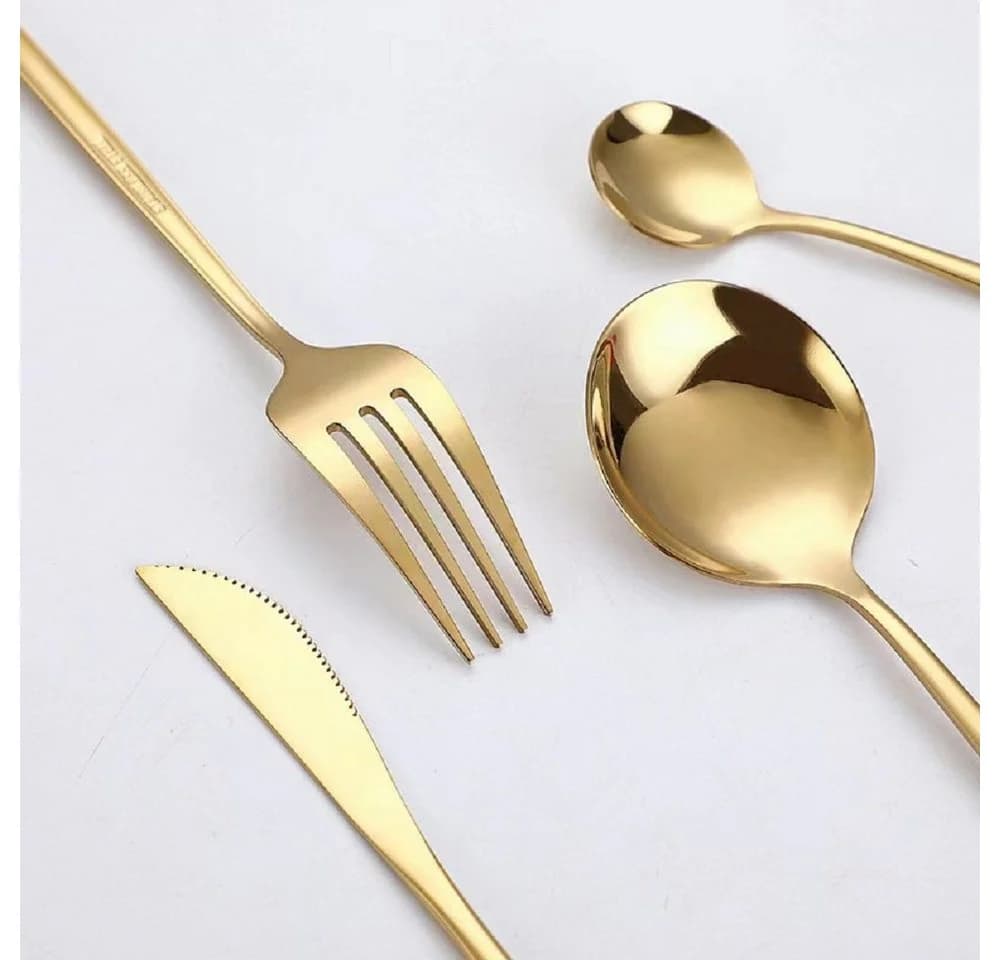 KingLux Besteck-Set 60-tlg. Gold Edelstahl für 12 Personen - Bild 3