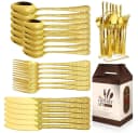 KingLux Besteck-Set 24-tlg. Gold 18/10 Edelstahl für 6 Personen Bild 1