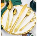 KingLux Besteck-Set 40-tlg. Gold 8 Personen Edelstahl Hochglanz Bild 3