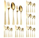 KingLux Besteck-Set 30-tlg. Goldfarben Edelstahl Spülmaschinenfest Bild 2
