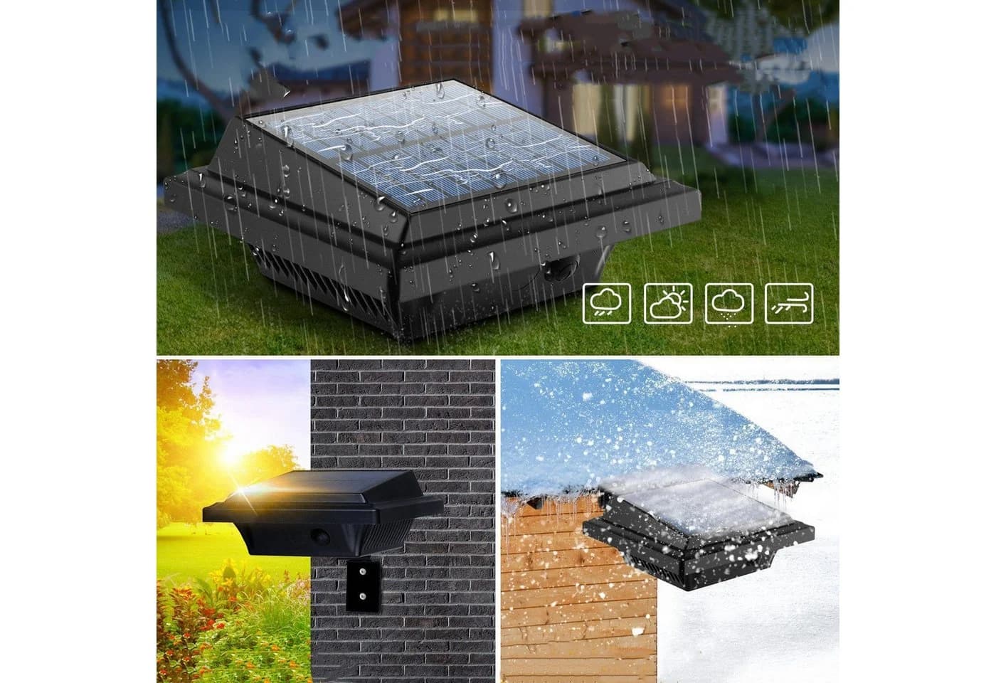 KingLux LED Dachrinnenleuchte 40LEDs Solar Schwarz - Bild 5