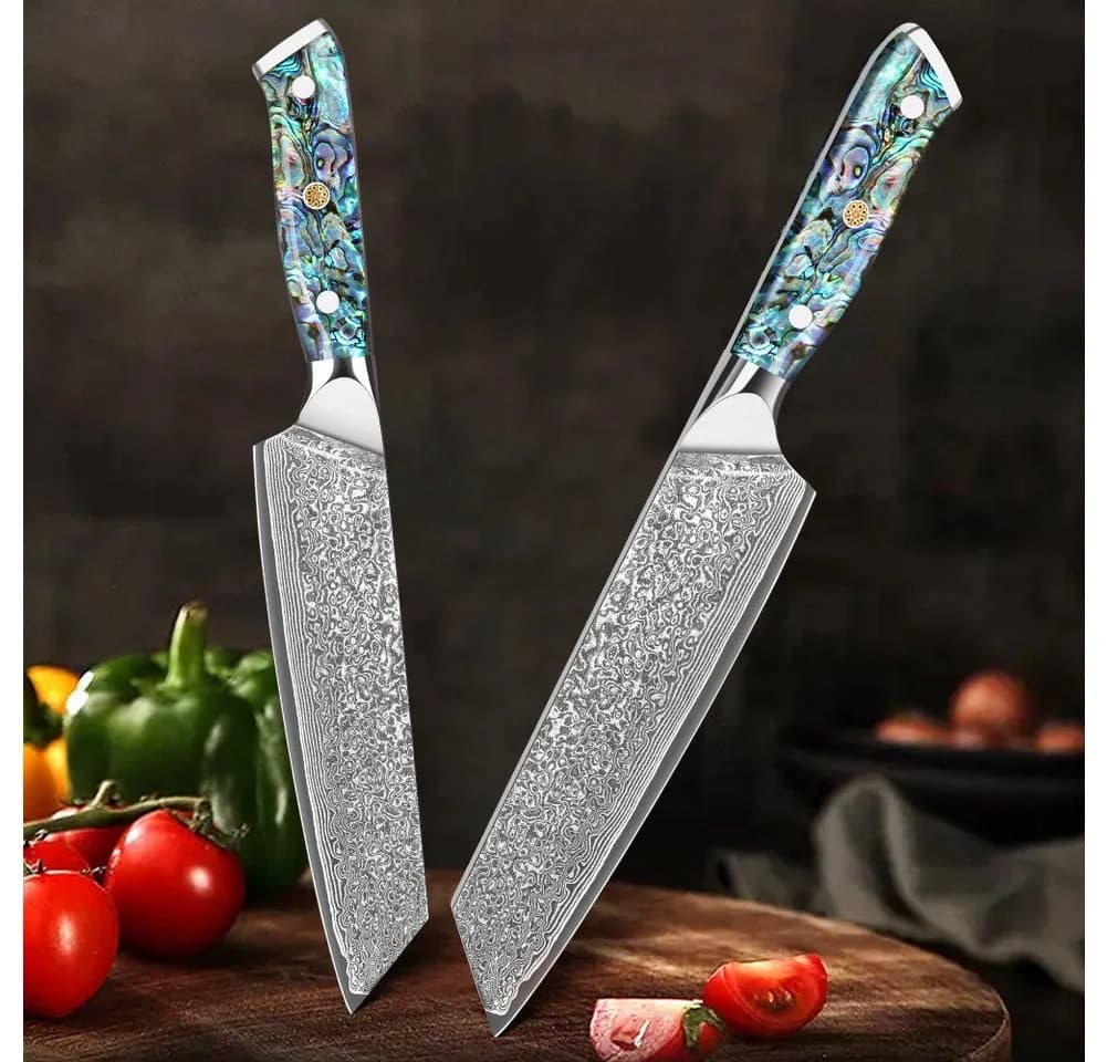 KingLux Damast Kiritsuke Küchenmesser 67 Lagen VG-10 Damaststahl - Bild 3