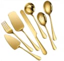 KingLux Kochbesteck-Set 7-tlg. Gold Rostfreier Edelstahl Servierbesteck Bild 2