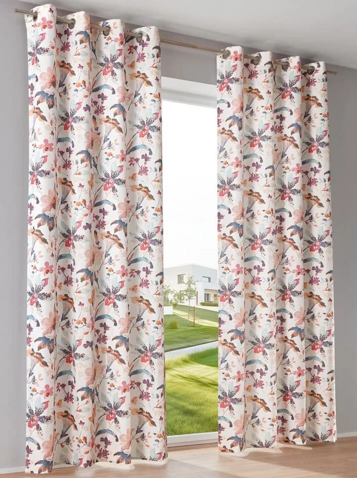 HEINE HOME Vorhang weiß-bunt 135x175cm Polyester - Bild 3