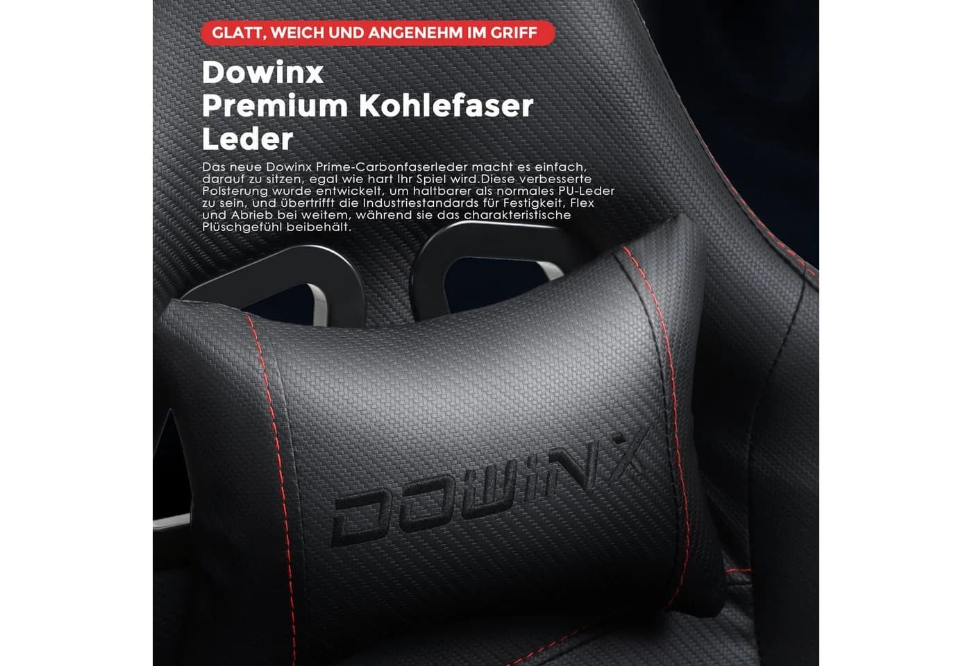 Dowinx Gaming-Stuhl Ergonomisch PU Leder Massage-Lendenstütze - Bild 3