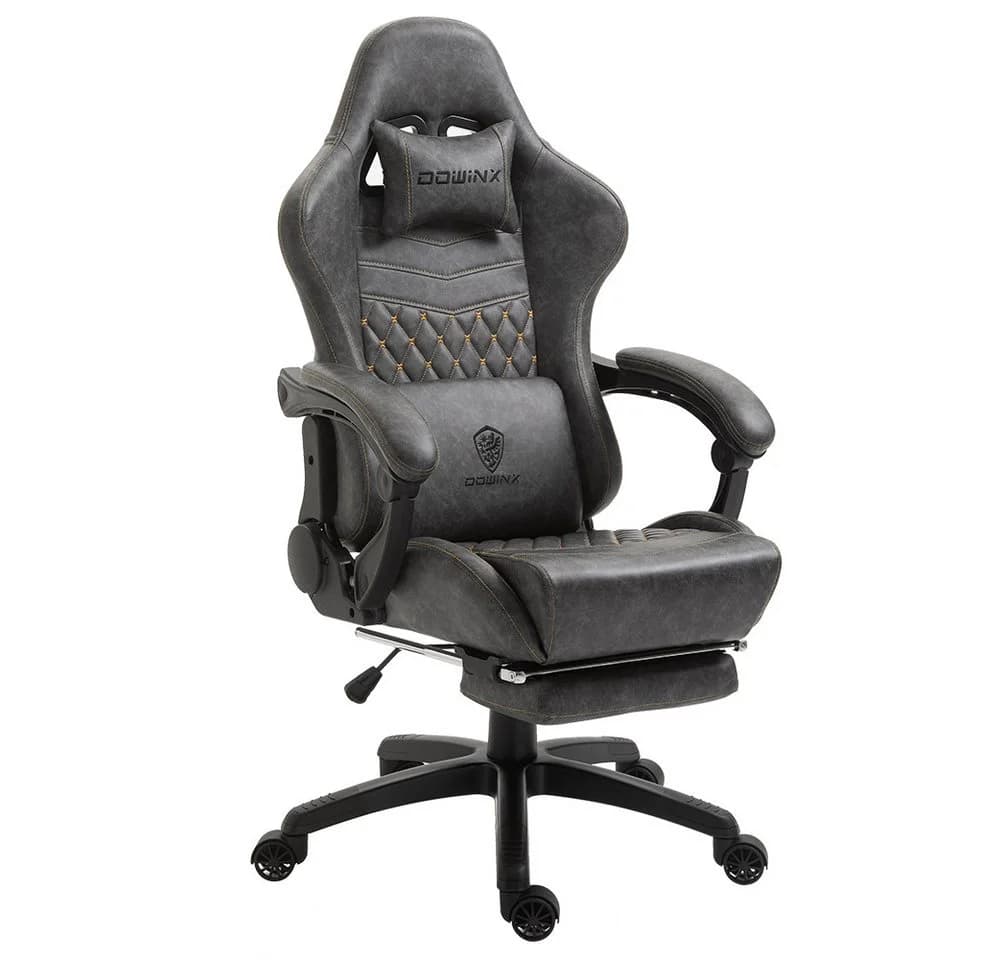 Dowinx Luxuriöser Gaming-Stuhl Ergonomisch PU Leder Massage-Lendenstütze - Bild 2